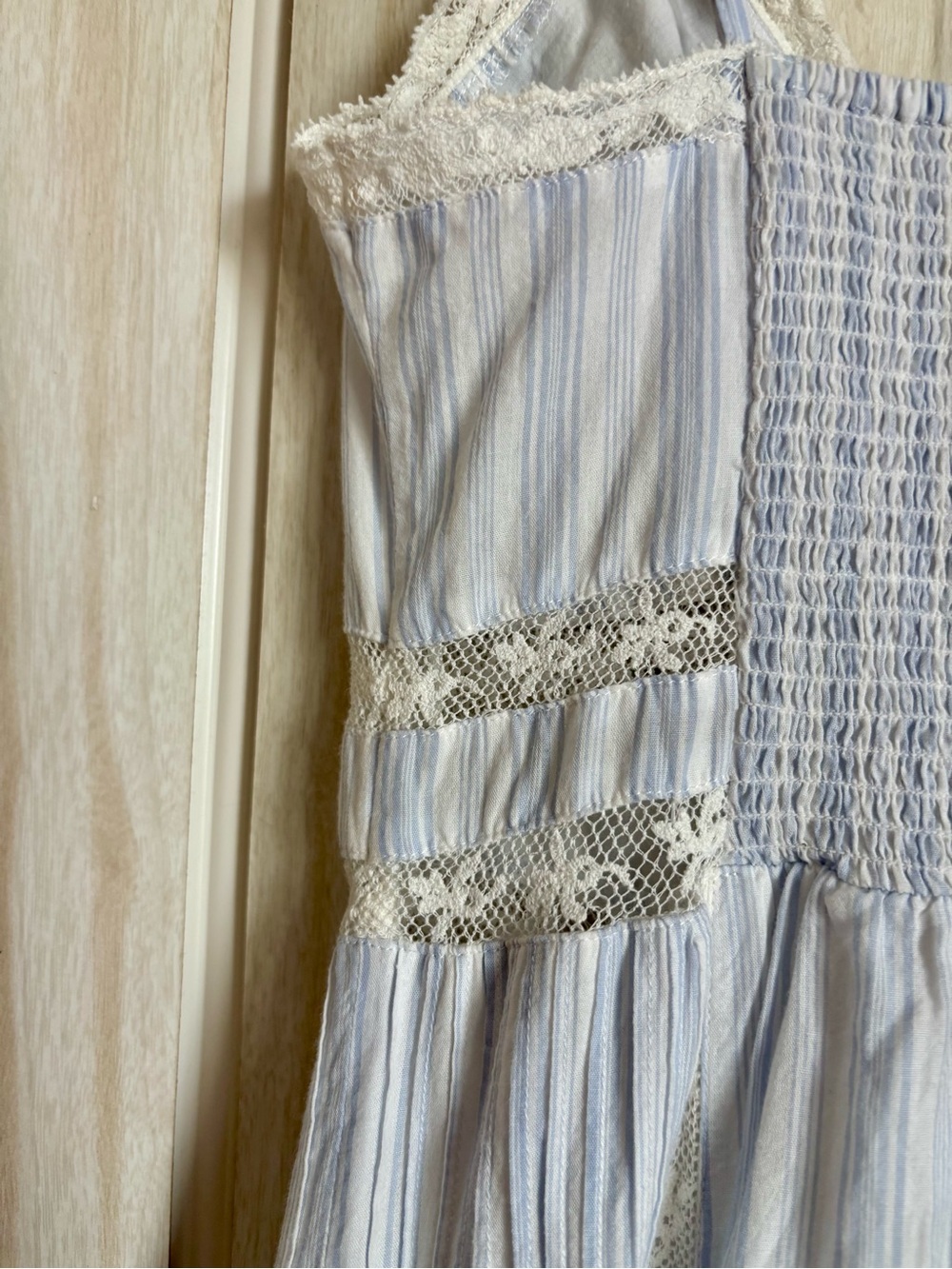 LoveShackFancy Pale Blue Lace-Trim Maxi Dress - Picture 8 of 10